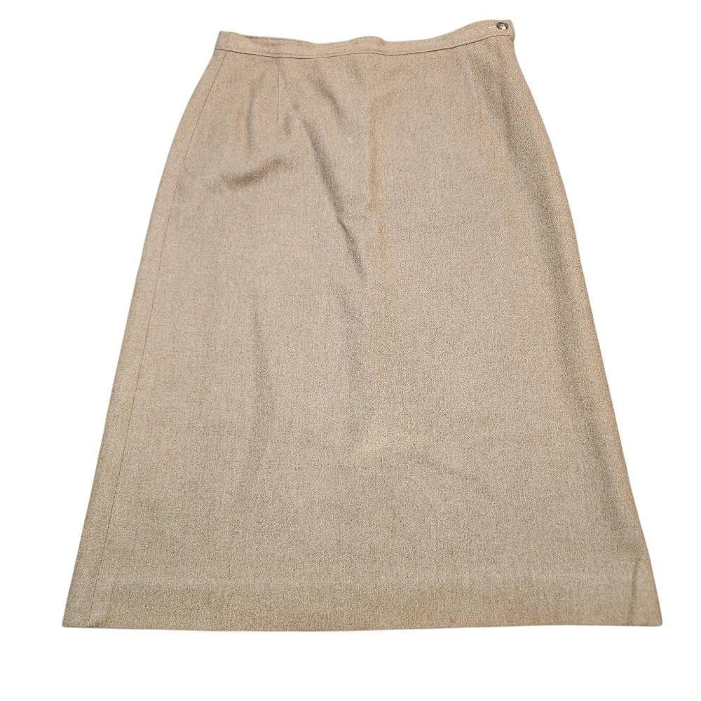 Vintage 70s Pendleton Wool Midi Skirt Brown Tan A Line Traditional‎ Classic 14